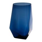 Florero de mesa MARSIA de cristal, azul-transparente, 15,5cm, Ø10cm