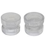 Portavelas de cristal reversible ARTORIUS para velas de té grandes, velas de pilar, transparente, 7,3cm, Ø8,9cm