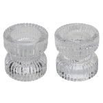 Portavelas de cristal reversible ARTORIUS para velas de té, velas de pilar, transparente, 6cm, Ø6,4cm