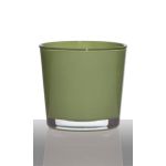 Jardinera de cristal ALENA, verde hierba, 11cm, Ø11,5cm