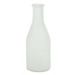 Botella decorativa de cristal ANYA, blanco mate, 18cm, Ø6,5cm