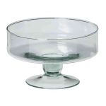 Bol de vidrio CORIE OCEAN con soporte, transparente, 12cm, Ø19cm