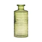 Frasco de vidrio STUART con muescas, verde-transparente, 31cm, Ø14,5cm