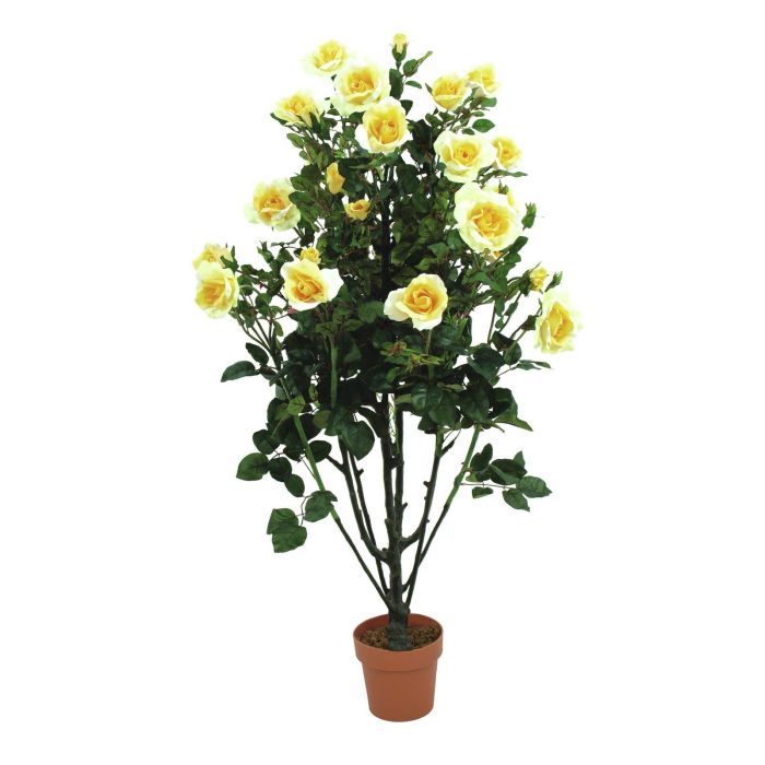 Arbol rosas plástico SAMIA, tronco artificial, flores, amarillo, 140cm - Árboles  artificiales