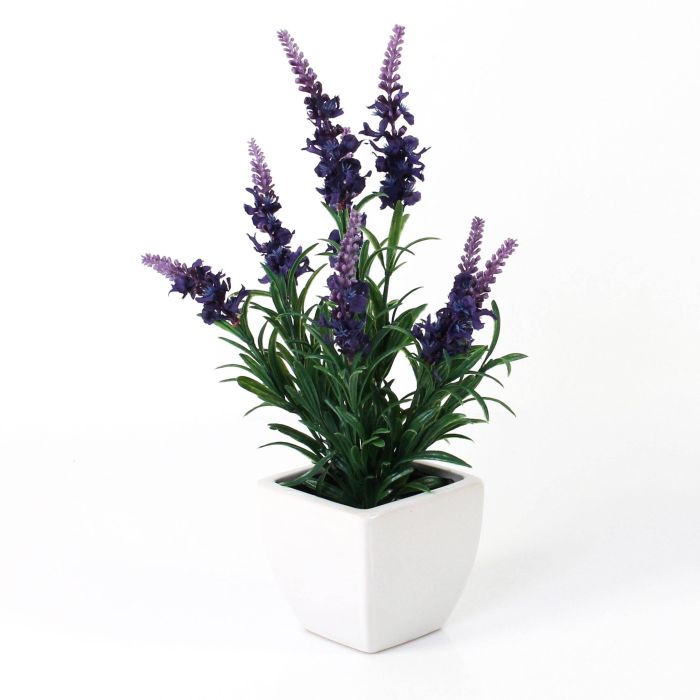 Lavanda artificial MARIKA tiesto cerámico, violeta oscuro, 35cm, Ø2cm - Flores  artificiales