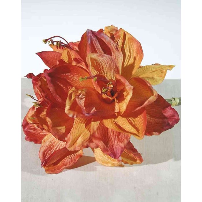 Ramo de amaryllis artificial JOLLY, naranja, 25cm, Ø20cm