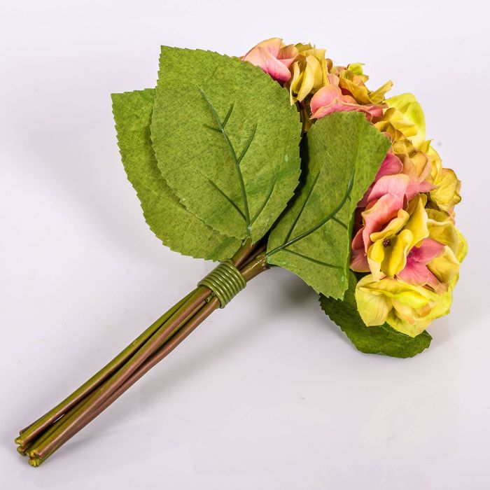 Ramo de hortensias artificiales KLARA, amarillo-verde, 30cm, Ø18cm