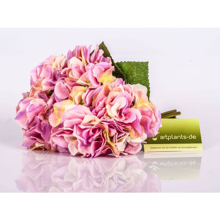 Ramo KLARA de hortensias artificiales, rosa, 30cm, Ø 18cm - artplants Ramos  de Flores Artificiales