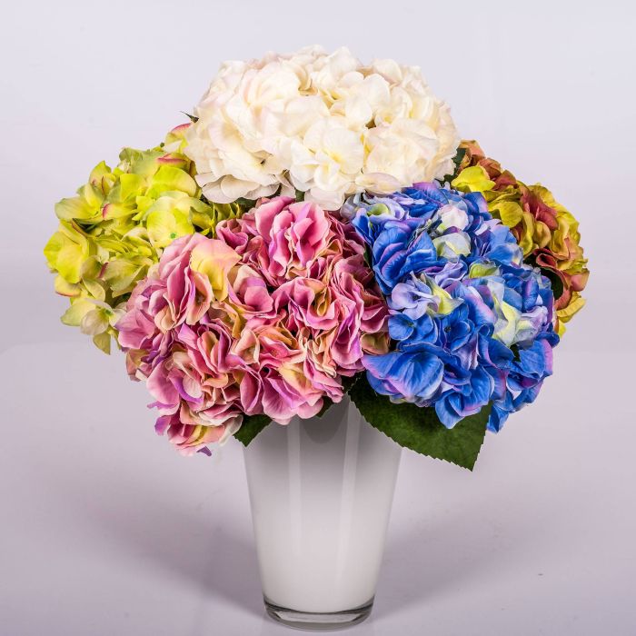 Decorativo ramo KLARA de hortensias, amarillo-verde, 30cm, Ø 18cm -  artplants Ramos de Flores Artificiales