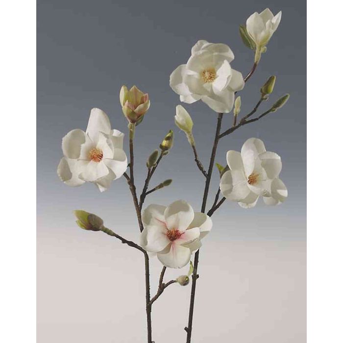 Rama de magnolia artificial ELISSA, rosa-amarillo, 80cm