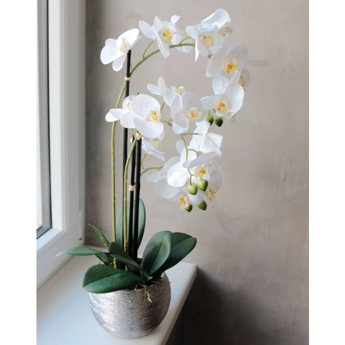 Orquideas artificiales phalaenopsis con maceta