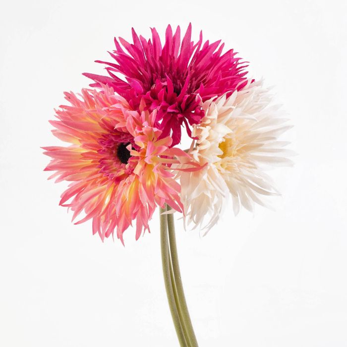 Pequeño ramo de gerberas artificiales, crema -rosa -fucsia, 24cm, Ø 13cm -  artplants Ramos de Flores Artificiales