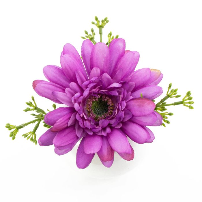 Gerbera IMINA en maceta de cerámica, lila, 12cm, Ø15cm - artplants Arreglos  Florales Artificiales