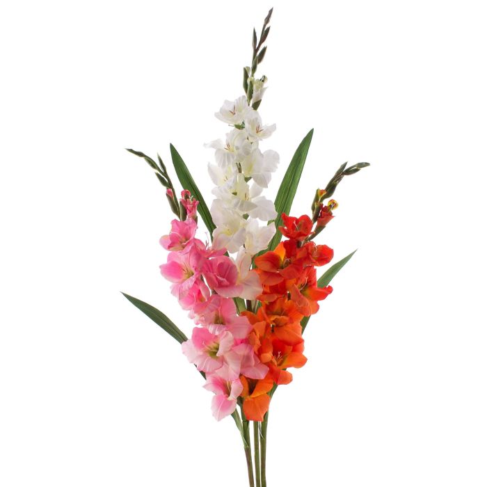 Gladiolo sintético LILIANA, naranja, 100cm, Ø3-10cm - Flores artificiales