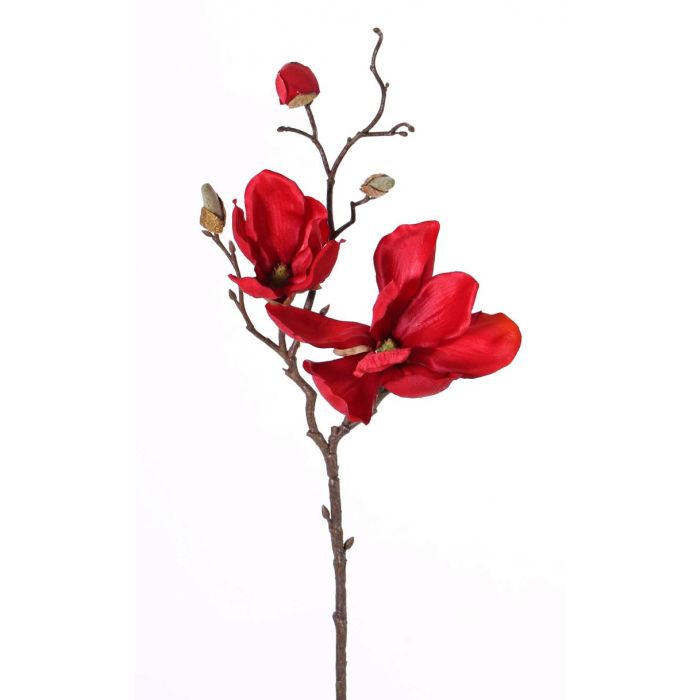 Flor textil Magnolia MALBINE, roja, 50cm, Ø6-10cm