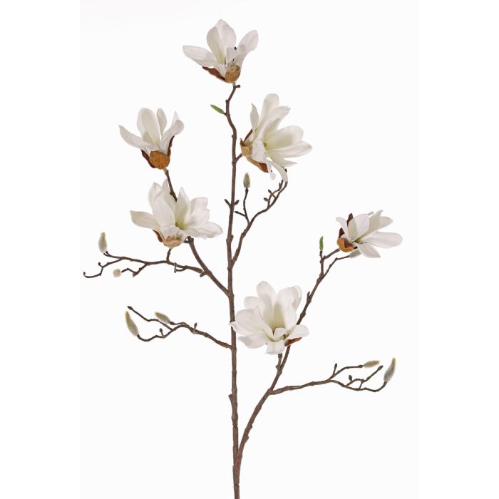Magnolia estrellada artificial AZULA, crema, 95cm, Ø7-9cm