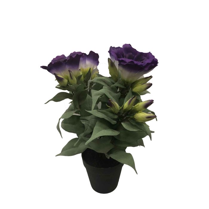 Flor textil de Lisianthus LISANNE lila-blanco, 35cm