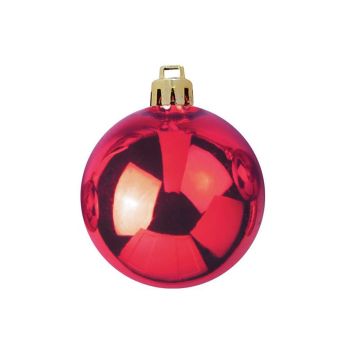 Bola de árbol de Navidad TEODORA, 6 unidades, rojo brillante, Ø7cm