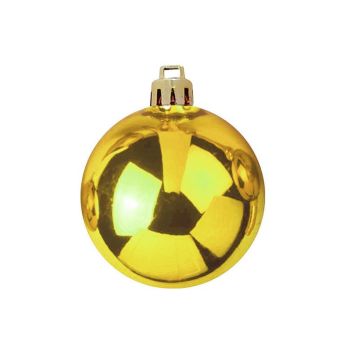 Bola de árbol de Navidad TEODORA, 6 unidades, oro brillante, Ø7cm