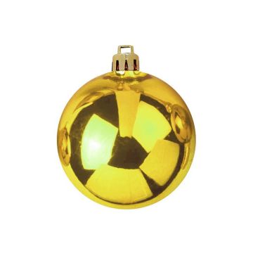 Bola de árbol de Navidad TEODORA, 4 unidades, oro brillante, Ø10cm