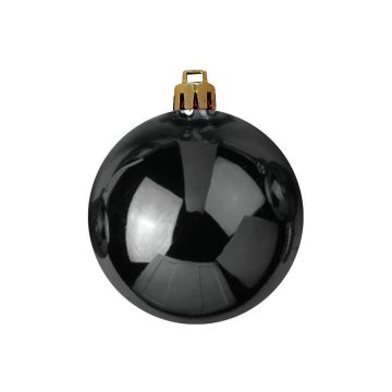 Bola de árbol de Navidad TEODORA, 4 unidades, negro brillante, Ø10cm