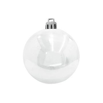 Bola de árbol de Navidad TEODORA, 4 unidades, blanco brillante, Ø10cm