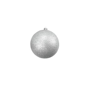 Bola de árbol de Navidad ABELIA, 4 bolas, purpurina, plata, Ø10cm