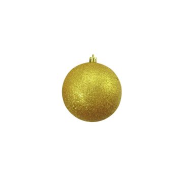 Bola de árbol de Navidad ABELIA, 4 bolas, purpurina, oro, Ø10cm