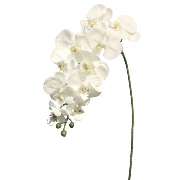 Rama artificial de orquídea Phalaenopsis JUANRU, blanca, 100cm