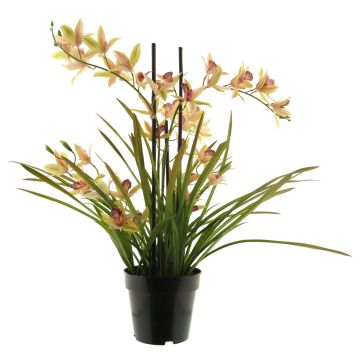 Orquídea Cymbidum artificial XINGUI, rosa-verde, 70cm