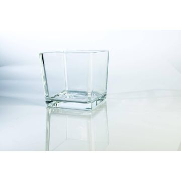 Maceta de vidrio KIM AIR, transparente, 13x13x12,5cm