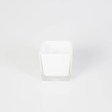 Maceta de cristal KIM EARTH, blanco, 6x6x6cm