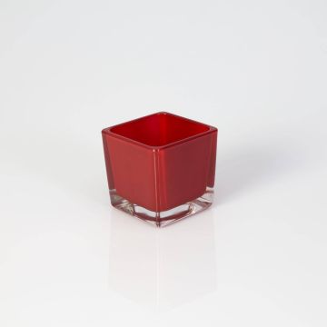 Maceta de cristal KIM EARTH, rojo, 6x6x6cm