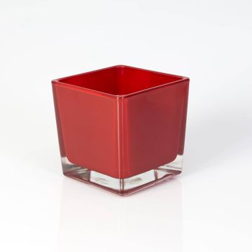 Maceta de cristal KIM EARTH, rojo, 10x10x10cm