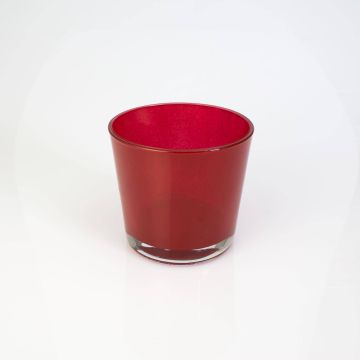 Maceta de cristal ALENA, roja, 10,5cm, Ø11,5cm