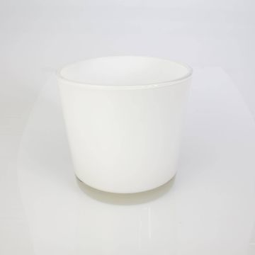 Jarrón redondo / maceta ALENA, blanco, 16cm, Ø17cm