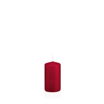 Vela de farol MAEVA, pilar, rojo oscuro, 8cm, Ø4cm, 12h - Made in Germany