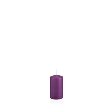 Vela de farol MAEVA, cilíndrica, violeta, 10cm, Ø5cm, 23h - Made in Germany