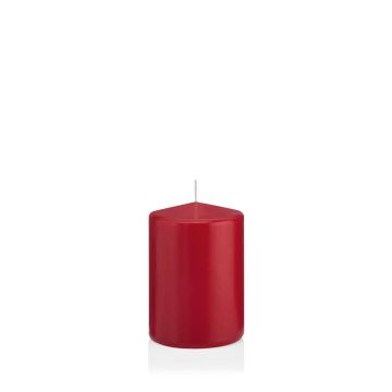 Vela de farol MAEVA, cilíndrica, rojo oscuro, 10cm, Ø7cm, 42h - Made in Germany