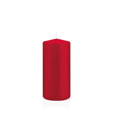 Vela de farol MAEVA, cilíndrica, rojo rubí, 15cm, Ø7cm, 63h - Made in Germany