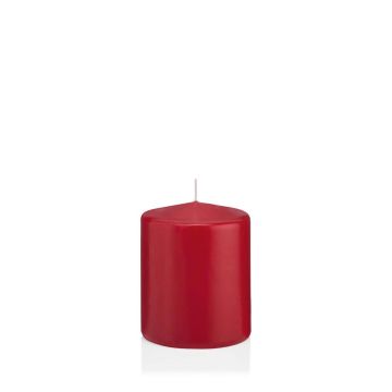 Vela de farol MAEVA, cilíndrica, rojo oscuro, 10cm, Ø8cm, 37h - Made in Germany