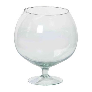 Vaso de coñac gigante decorativo XXL BARRON con pie, transparente, 22,5cm, Ø20cm