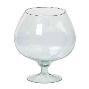 Vaso de coñac gigante decorativo XXL BARRON con pie, transparente, 18,5cm, Ø15,5cm