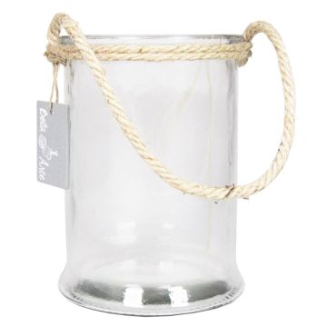 Farolillo para velas ZULAI con agarradera, transparente, 17cm, Ø12cm