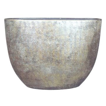 Macetero de cerámica AGAPE ovalado con grano, dorado, 50x20x36cm