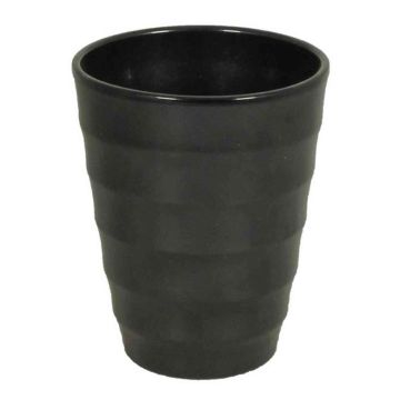 Jardinera de cerámica IZEH para orquídeas, negra, 17cm, Ø14cm