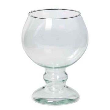 Jarrón de vidrio decorativo JEOMA con pie, transparente, 19cm, Ø14cm