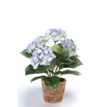 Hortensia artificial LAIDA en maceta de terracota, azul claro, 35cm