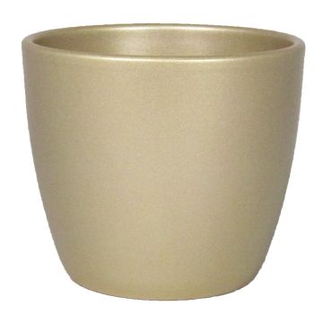 Macetero de cerámica TEHERAN BASAR, dorado-mate, 19,5cm, Ø22,5cm