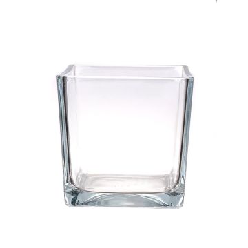 Jardinera de cristal KIM AIR, transparente, 18x18x18cm